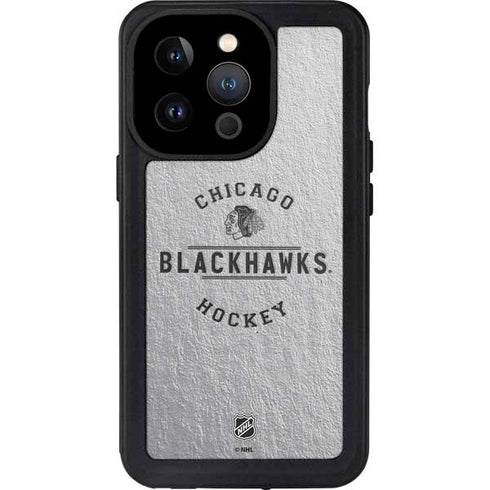 NHL Chicago Blackhawks Black Text iPhone 15 Pro Waterproof Case